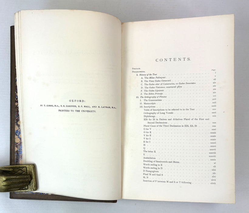 The Mostellaria of Plautus, by William Ramsay, and edited by George G. Ramsay, presented by Dr. David Ross, Principal of the Church of Scotland Training College and Glasgow University's first Lecturer in Education.