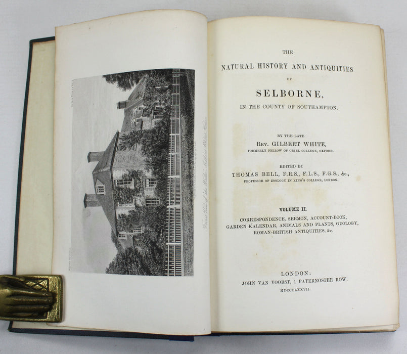 The Natural History and Antiquities of Selborne in the County of Southampton, Gilbert White, Edited by Thomas Bell, John Van Voorst, 1877, 2 Vol Set