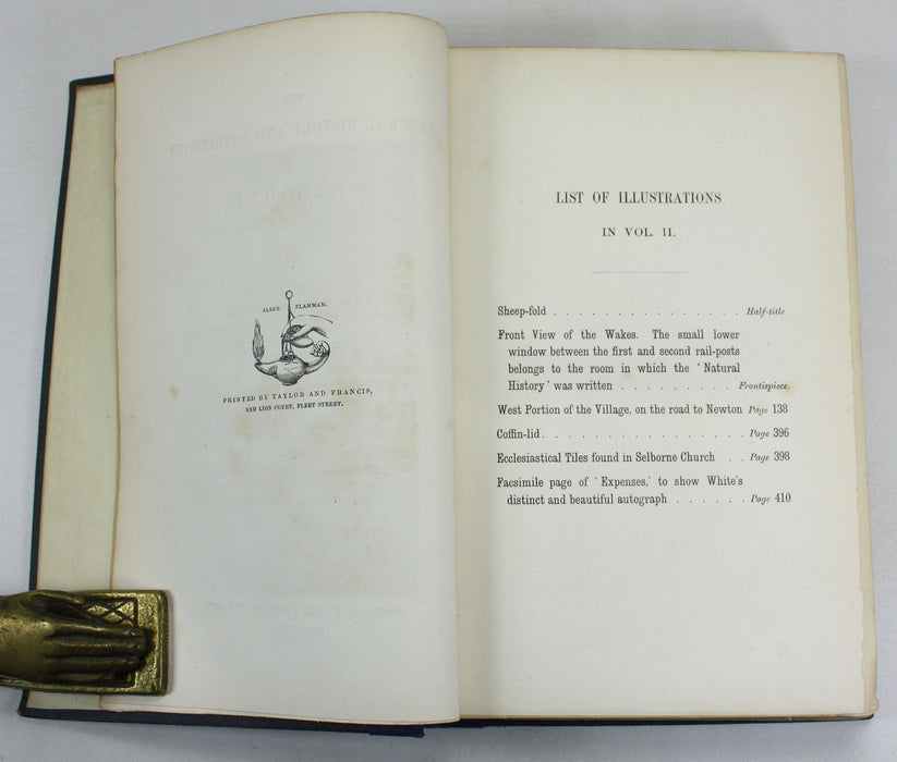 The Natural History and Antiquities of Selborne in the County of Southampton, Gilbert White, Edited by Thomas Bell, John Van Voorst, 1877, 2 Vol Set