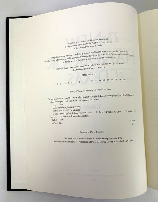 The New Handbook of Texas, in Six Volumes, The Texas State Historical Association, 1996