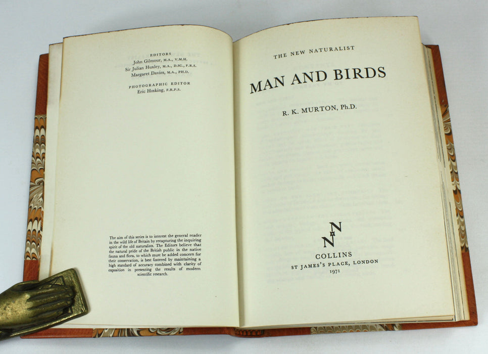 The New Naturalist; Man and Birds, R.K. Murton, 1973