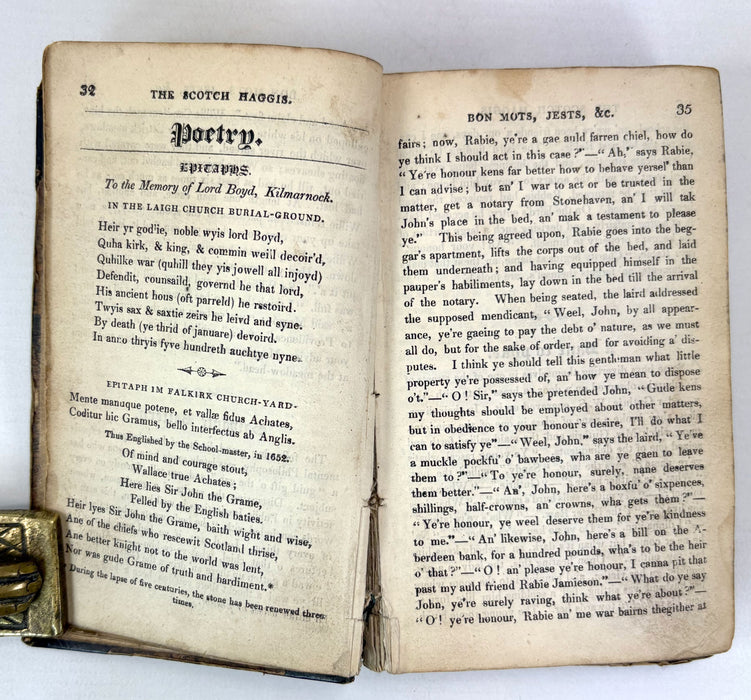 The New Scotch Haggis; Consisting of Pieces Humourous, Witty, Droll,.. Second edition, G. Caldwell, Paisley, 1829