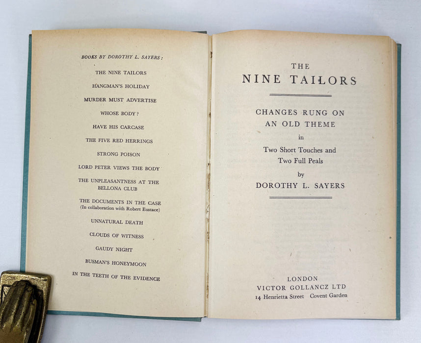 The Nine Tailors, Dorothy L. Sayers, Victor Gollancz, 1949