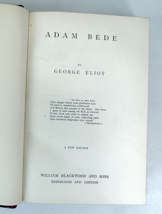George Eliot. Novels. Six of Seven Volumes; Illustrated Blackwood Edition. Contemporary Half Calf. c.1880.