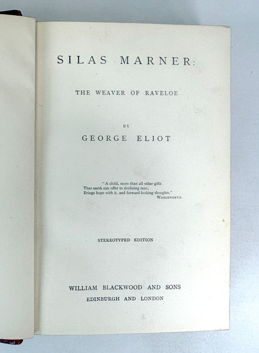 George Eliot. Novels. Six of Seven Volumes; Illustrated Blackwood Edition. Contemporary Half Calf. c.1880.