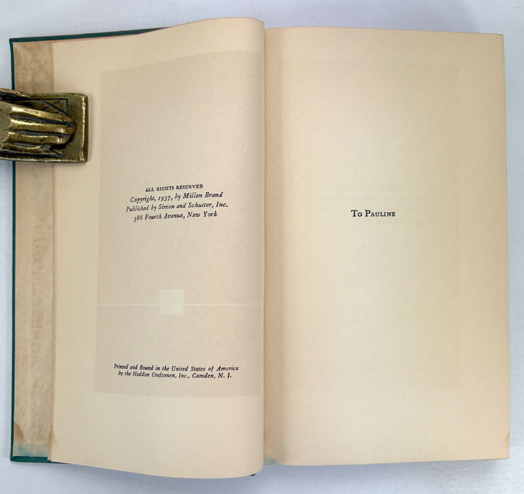 The Outward Room, by Millen Brand, Simon and Schuster, 1937