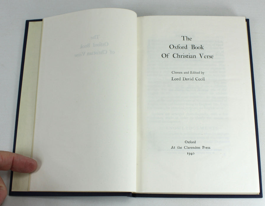 The Oxford Book of Christian Verse, Lord David Cecil, 1940