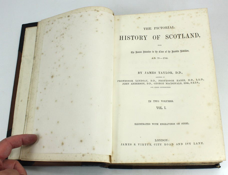 The Pictorial History of Scotland, A.D. 79 - 1746, James Taylor, 3 book complete set