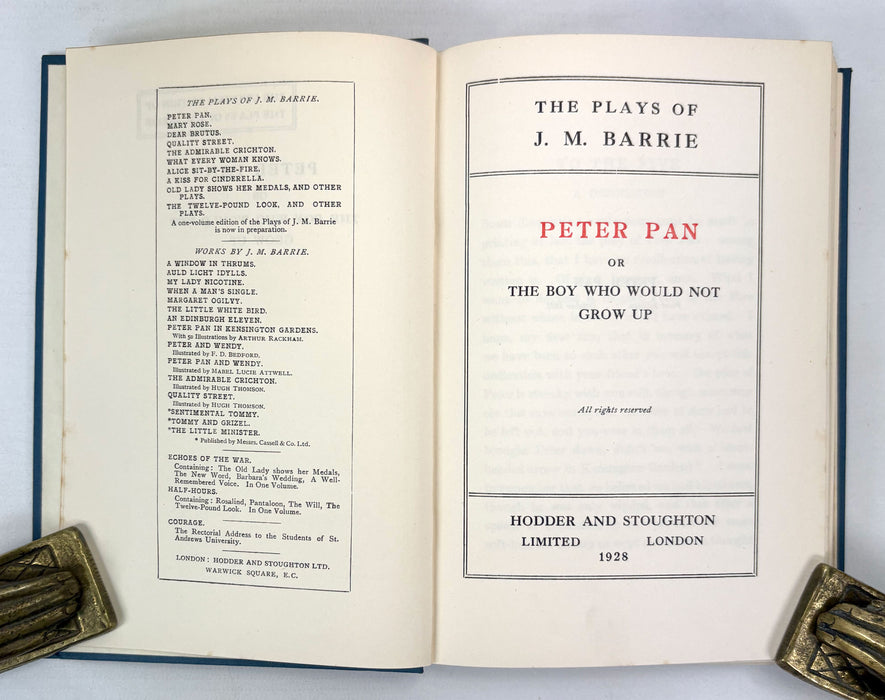 The Plays and Works of J.M. Barrie, Hodder & Stoughton Uniform Edition, 11 Volumes, c. 1918 - 1929