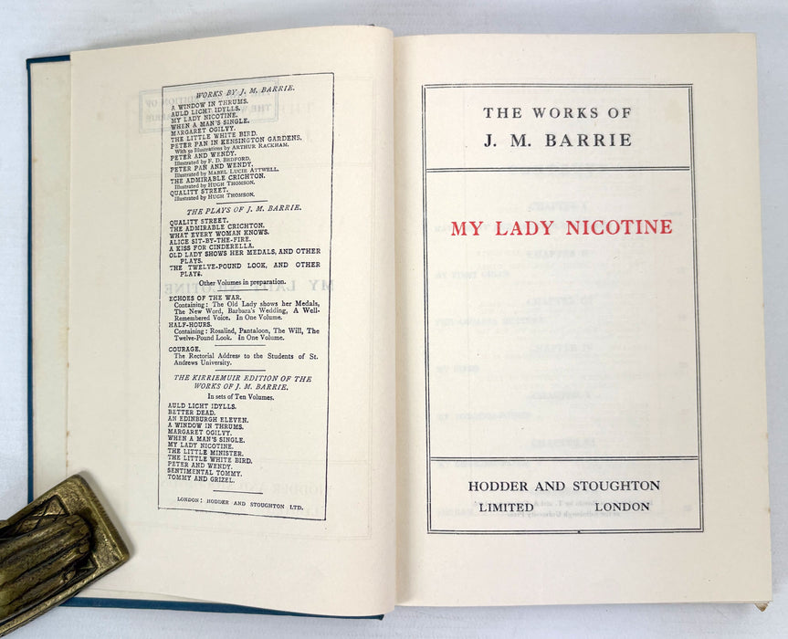 The Plays and Works of J.M. Barrie, Hodder & Stoughton Uniform Edition, 11 Volumes, c. 1918 - 1929