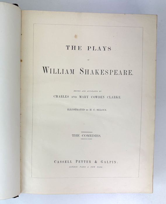 The Plays of William Shakespeare, Charles and Mary Cowden Clarke, Illustrated by H.C. Selous, Cassell, In 3 Volumes c.1868.