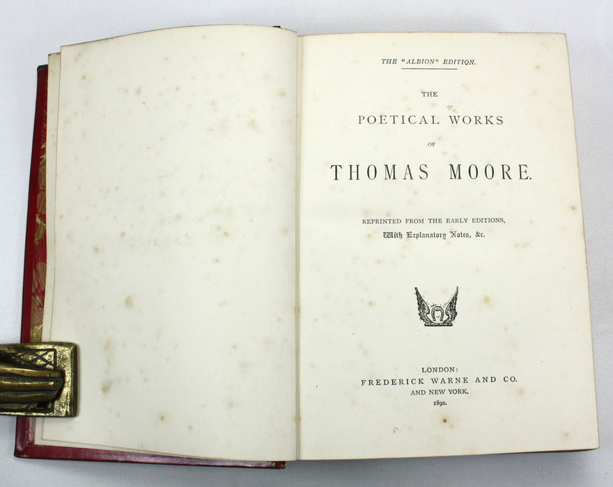 The Poetical Works of Thomas Moore. The Albion Edition. Frederick Warne, 1892