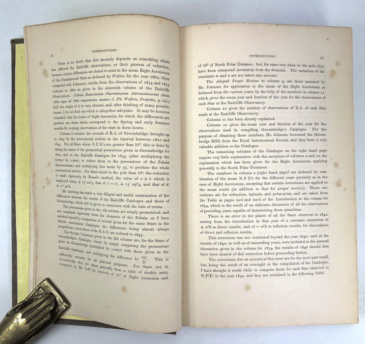 The Radcliffe Catalogue of 6317 Stars, Chiefly Circumpolar, Radcliffe Observatory, Manuel John Johnson, Robert Main, Oxford, 1860