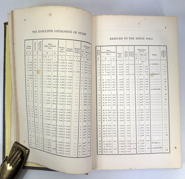 The Radcliffe Catalogue of 6317 Stars, Chiefly Circumpolar, Radcliffe Observatory, Manuel John Johnson, Robert Main, Oxford, 1860