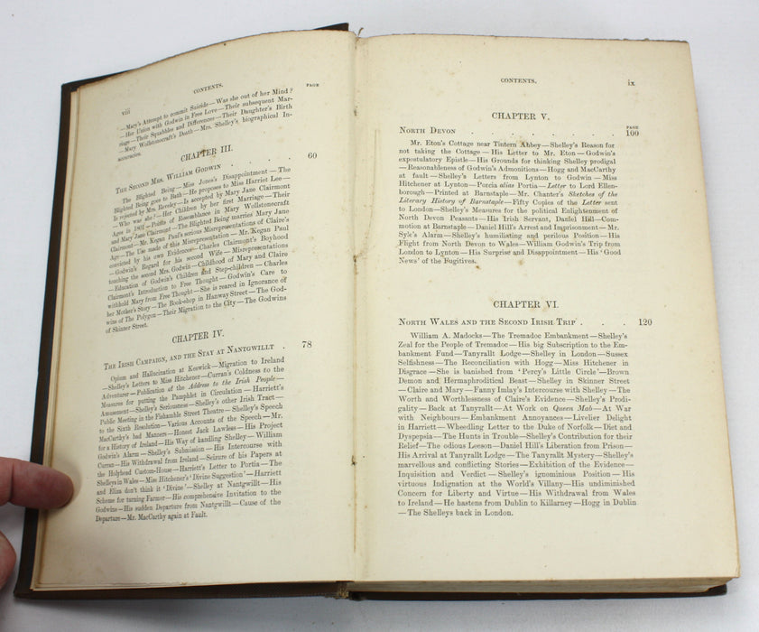 The Real Shelley; New Views on the Poet's Life, John Cordy Jeaffreson, 2 Vols, 1885