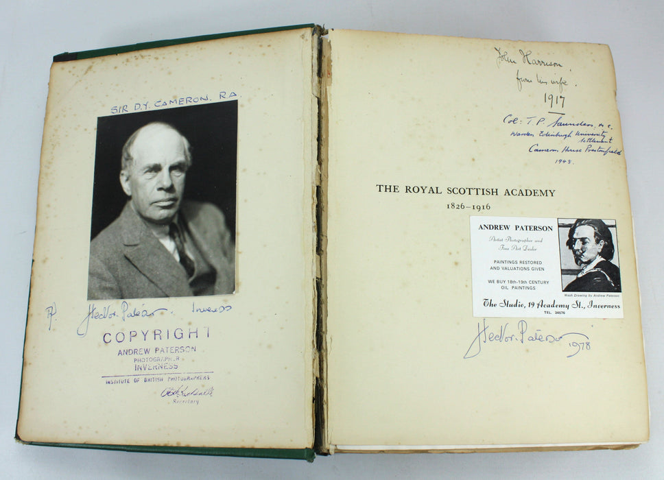 The Royal Scottish Academy 1826-1916, W.D. McKay & Frank Rinder, 1917. With Photograph by Andrew Paterson.