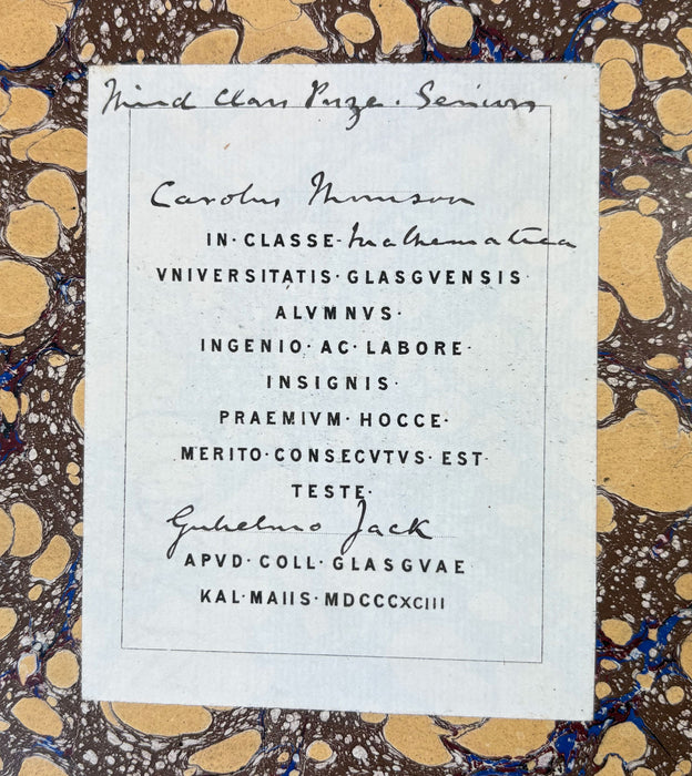 The Scientific Papers of the late Thomas Andrews, 1889. Prize binding signed by William Jack, Professor of Mathematics.