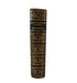 A vintage hardcover book spine titled 'SCOT'S WORTHIES' in gold lettering on a black leather binding with ornate gold gilding, photographed against a plain white background.