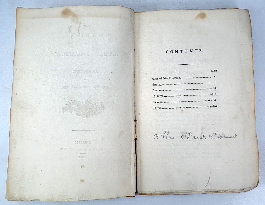 The Seasons by James Thomson, with An Account of His Life and Writings, scarce printing from Chalmers, Dundee, 1808