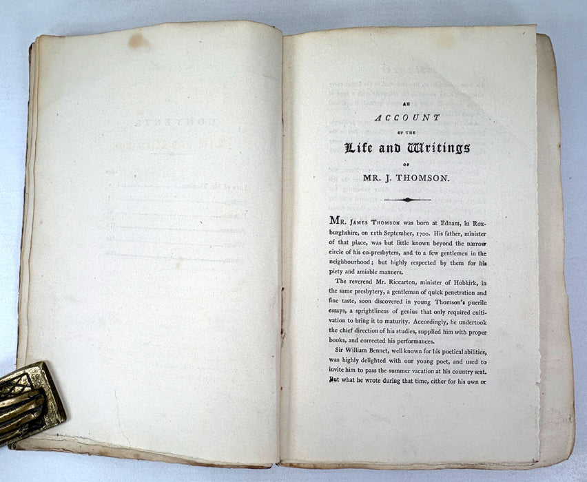 The Seasons by James Thomson, with An Account of His Life and Writings, scarce printing from Chalmers, Dundee, 1808