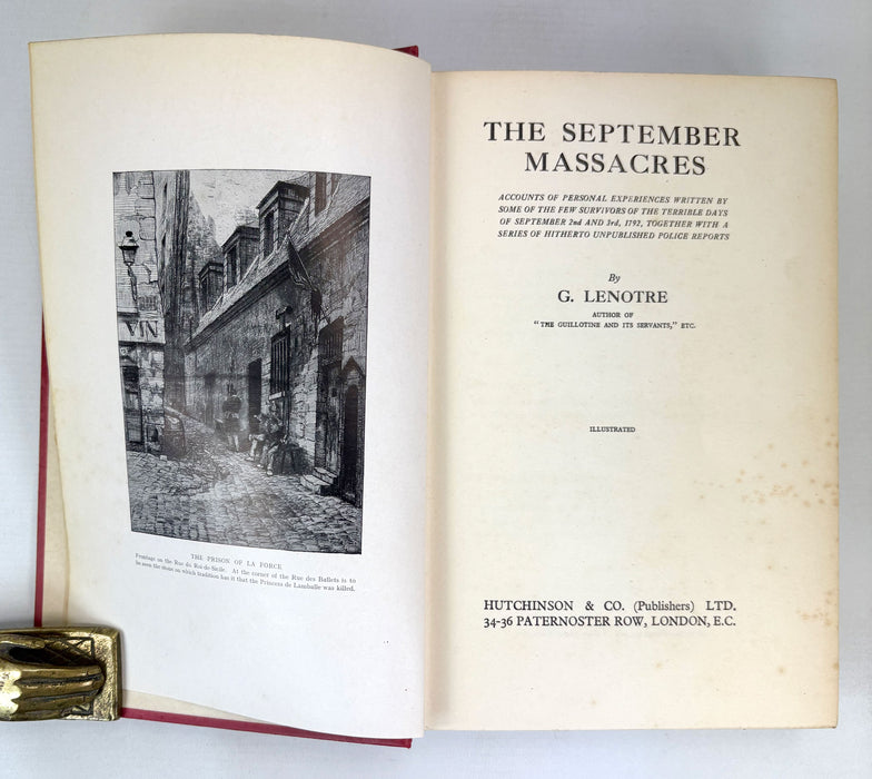 The September Massacres, by G. Lenotre, Hutchinson, 1929