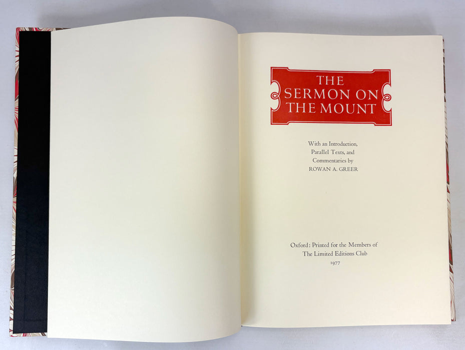 The Sermon on The Mount, Rowan A. Greer, The Limited Editions Club 176/1600, Oxford, 1977