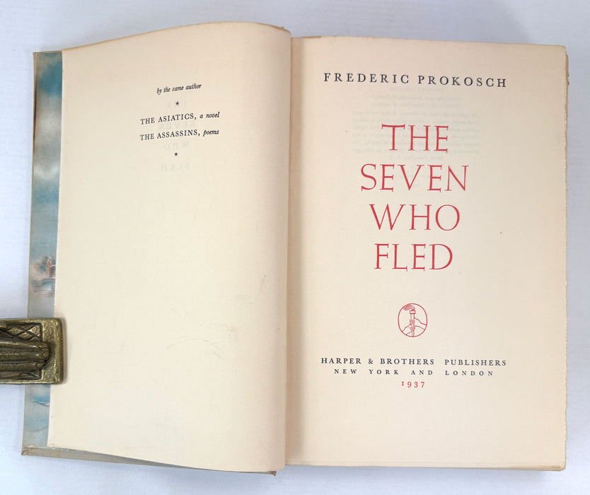 The Seven Who Fled, Frederic Prokosch, 1937 First Edition - Hugh Walpole's Copy, with Autograph Letter from Hamish Hamilton