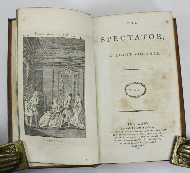 The Spectator, In Eight Volumes, 1791, David Niven, Glasgow