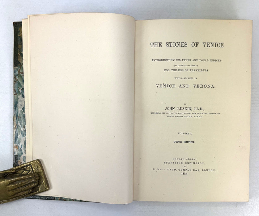 The Stones of Venice; 2 Volume set, by John Ruskin, 1892