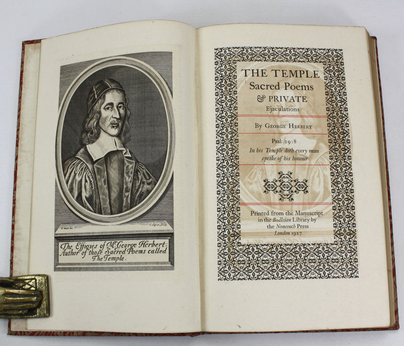 The Temple; Sacred Poems & Private Ejaculations, George Herbert, Nonesuch Press, Numbered, Limited edition, 1927