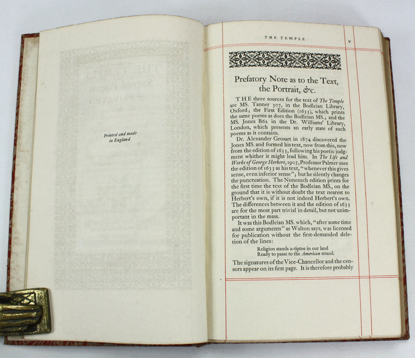 The Temple; Sacred Poems & Private Ejaculations, George Herbert, Nonesuch Press, Numbered, Limited edition, 1927