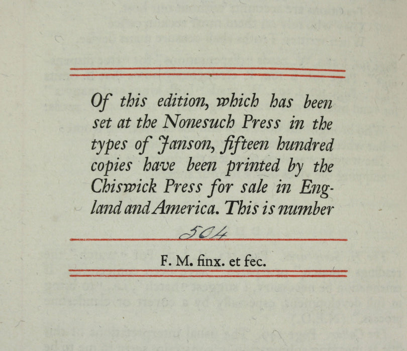 The Temple; Sacred Poems & Private Ejaculations, George Herbert, Nonesuch Press, Numbered, Limited edition, 1927