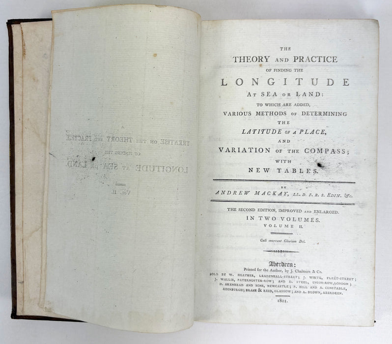 The Theory and Practice of Finding the Longitude at Sea or Land, Vol.II, Andrew Mackay, 1801