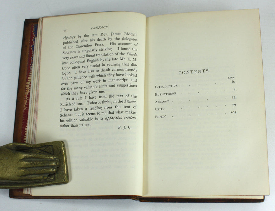 The Trial and Death of Socrates, Being The Euthyphron, Apology, Crito, and Phaedo of Plato, F.J. Church, 1887
