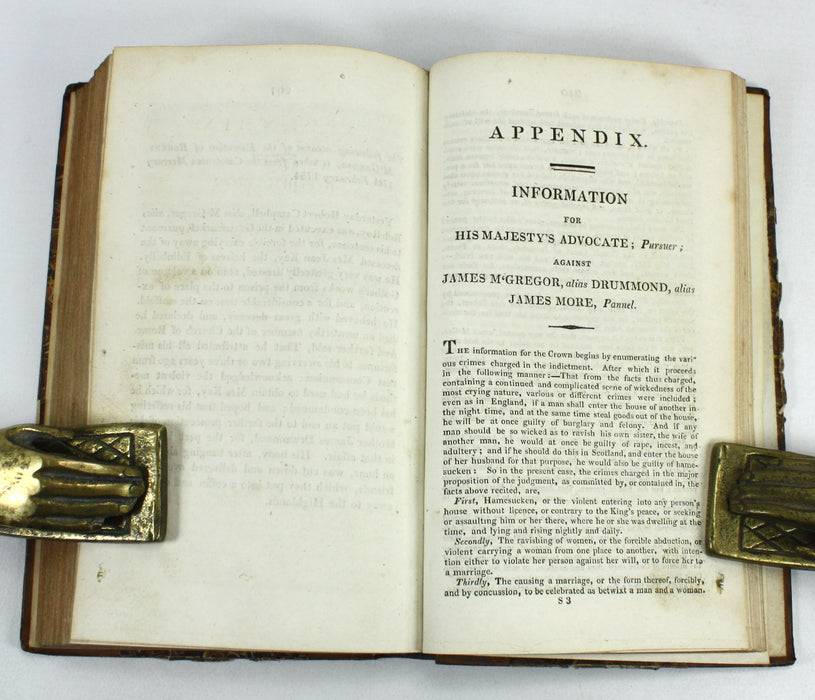 The Trials of James, Duncan, and Robert MacGregor, Three Sons of the Celebrated Rob Roy, Before The High Court of Judiciary, in the Years 1752, 1753, and 1754. Published 1818