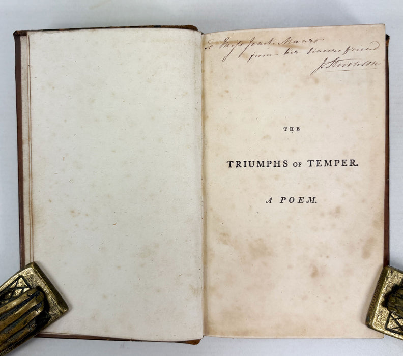 The Triumphs of Temper. A Poem in Six Cantos. William Hayley, 1807