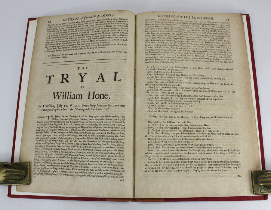 The Tryals of Thomas Walcot, William Hone, William Lord Russell, John Rous & William Blagg, for High-Treason, for Conspiring the Death of the King, and Raising a Rebellion in this Kingdom, 1683