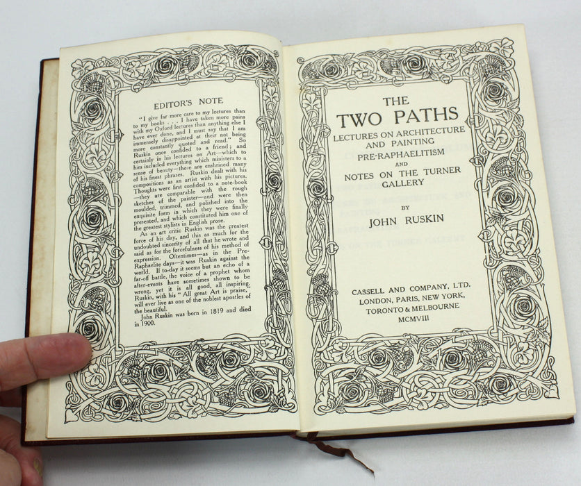 The Two Paths; Lectures on Architecture and Painting, Pre-Raphaelitism and Notes on the Turner Gallery, John Ruskin, 1908