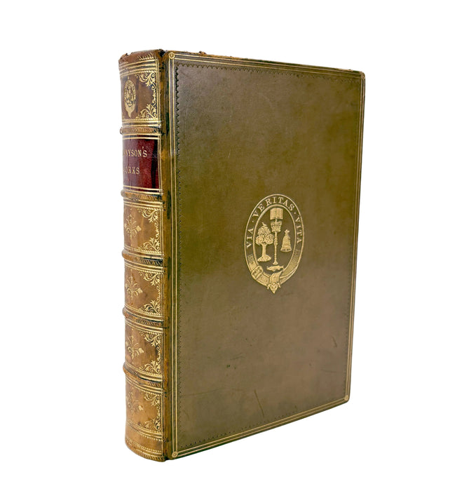 The Works of Alfred Lord Tennyson, Poet Laureate, Macmillan and Co., 1890. Prize binding signed by the English literary critic, Andrew Cecil Bradley