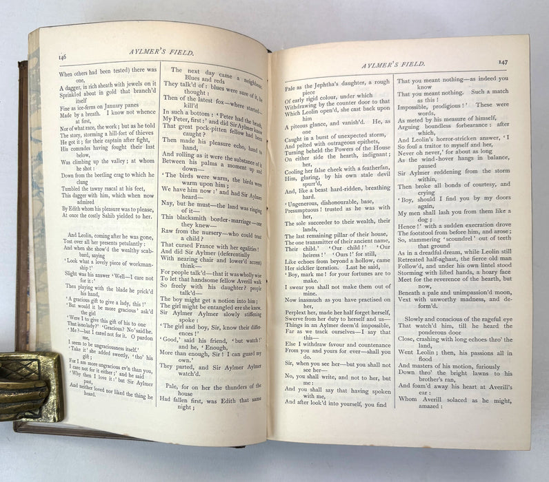 The Works of Alfred Lord Tennyson, Poet Laureate, Macmillan and Co., 1890. Prize binding signed by the English literary critic, Andrew Cecil Bradley