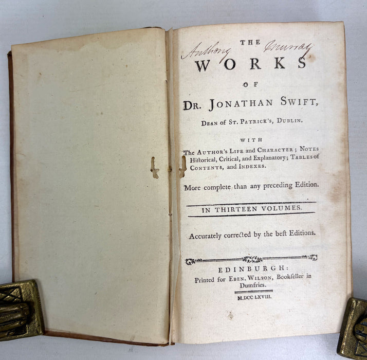 The Works of Dr. Jonathan Swift, in Thirteen Volumes, complete, 1768, Edinburgh