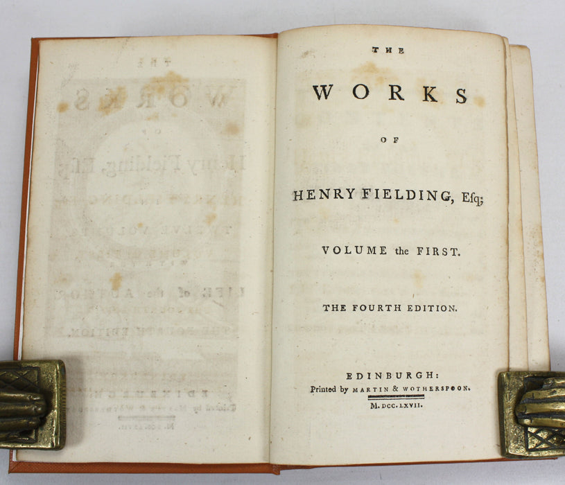 The Works of Henry Fielding, Esq.; In Twelve Volumes with the Life of the Author, The Fourth Edition, 1767, Martin & Wotherspoon, Edinburgh