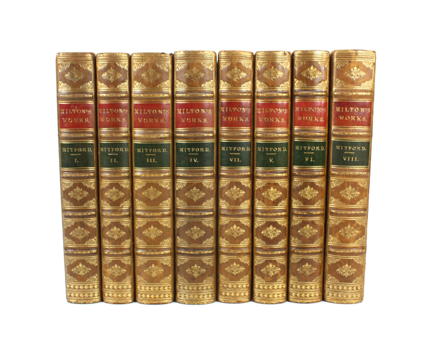 The Works of John Milton in Verse and Prose, Rev. John Mitford, 1863. 8 Volumes complete.
