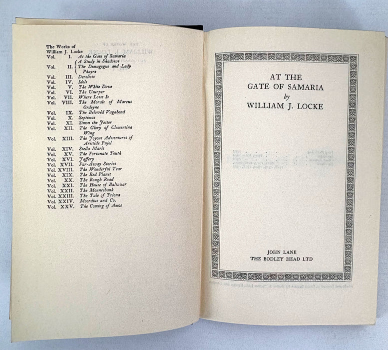 The Works of William J. Locke, Autograph Edition, 10 Volumes, published by John Lane, The Bodley Head, 1925-26