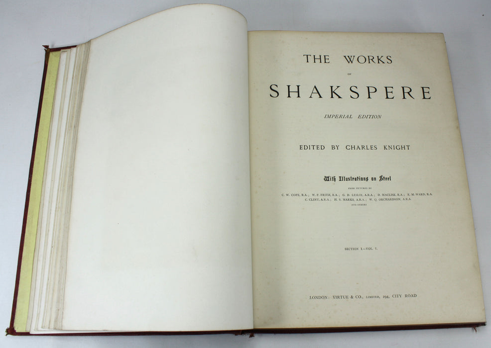 The Works of William Shakspere; Imperial edition. Edited by Charles Knight, With Illustrations on Steel, 4 Volumes, Virtue, c. 1880