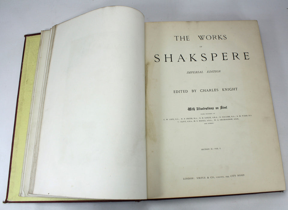 The Works of William Shakspere; Imperial edition. Edited by Charles Knight, With Illustrations on Steel, 4 Volumes, Virtue, c. 1880