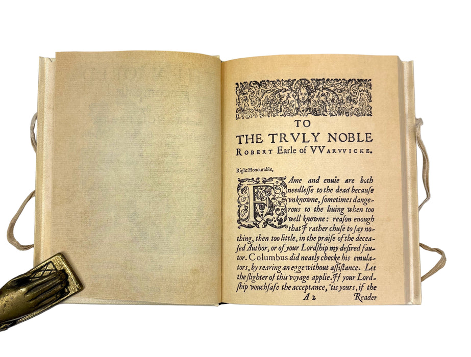 The World Encompassed by Sir Francis Drake, with The Relation of a Wonderful Voyage made by William Cornelius Schouten of Horne, Facsimiles of 1628 & 1619 printings, in vellum, with solander box and leather slipcase by J Fellows