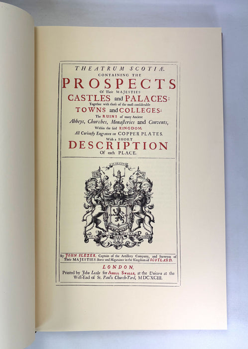 Theatrum Scotiae by John Slezer, a facsimile reproduction of the original first edition of 1693, published by Heritage Press, limited edition 35/500