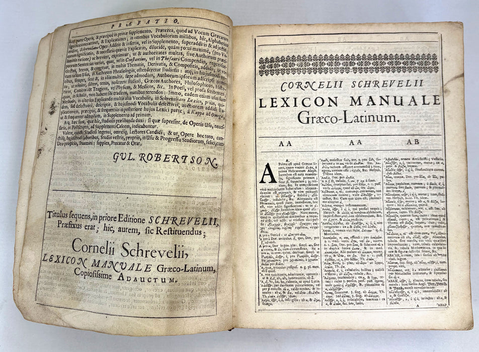 Thesauraus Graecae Linguae, In Epitomen, Five Compendium, Redactus; Et Alphabetice, Gulielmi Robertson, 1676