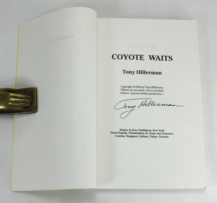 Tony Hillerman; Advance Reading Copy from an Uncorrected Manuscript, Signed, Coyote Waits, 1990
